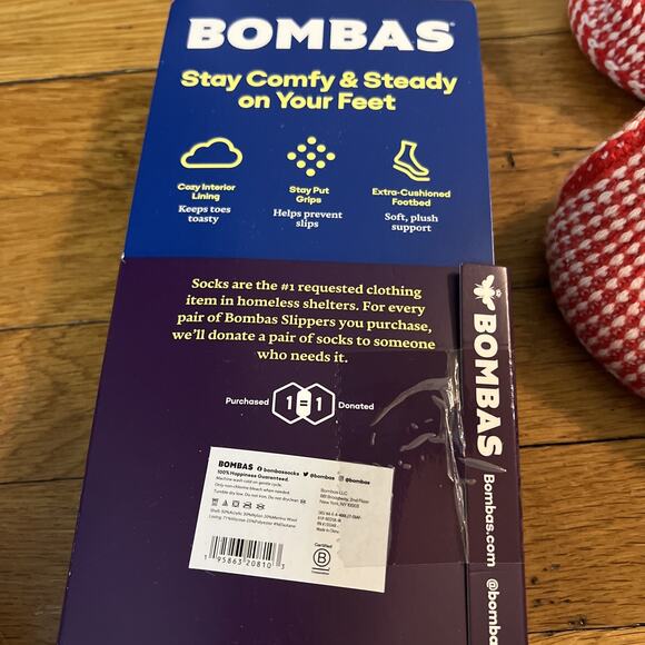 Bombas The Gripper Slipper Size Medium (US 9-11.5) Red Used With Package - Picture 3 of 6